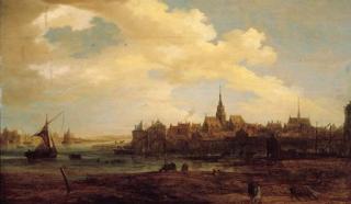 Frans De Momper - A view of a town by a river