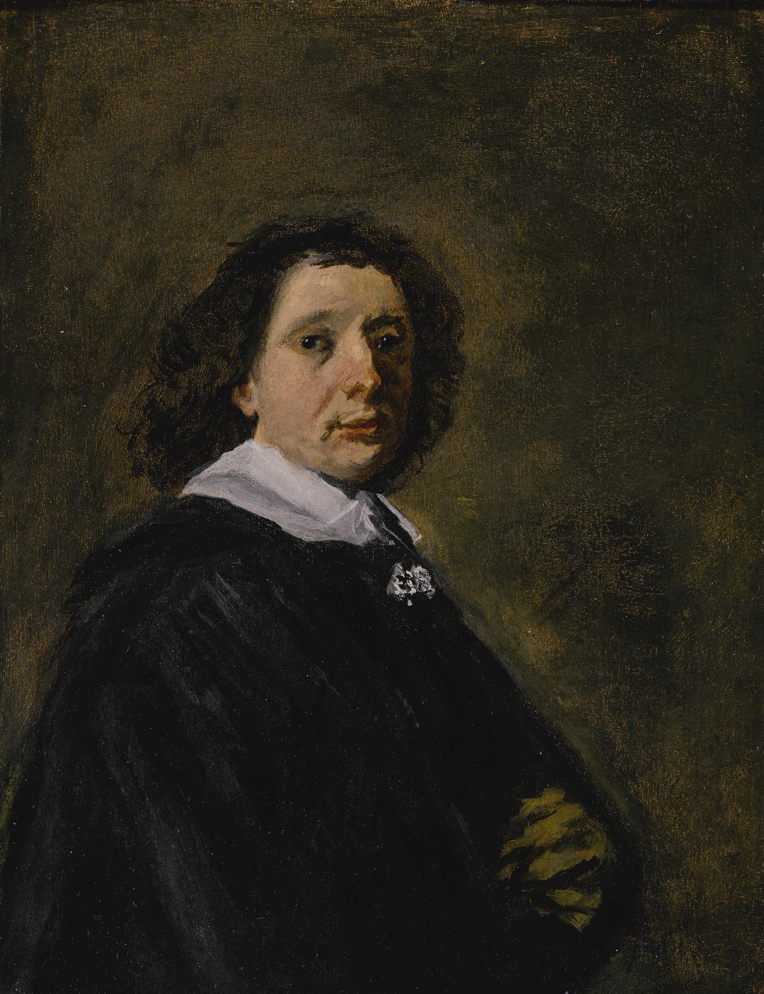 Frans Hals - Portrait Of A Man, Half-Length, Wearing A Black Cape With A White Collar
