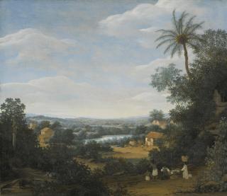 Frans Jansz. Post - Brazilian Landscape With Laborers, An Armadillo And A Tamandua