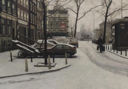 Frans Koppelaar - Haarlemmerplein in winter, Amsterdam