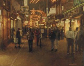 Frans Koppelaar - Kalverstraat by night