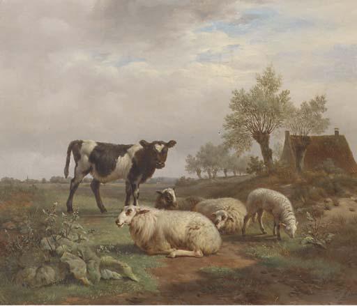 Frans Lebret - Cattle in a meadow