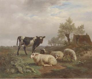 Frans Lebret - Cattle in a meadow