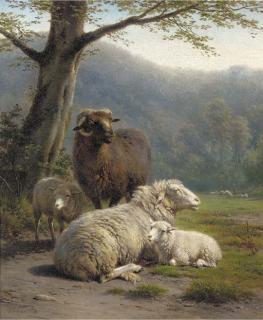 Frans Lebret - Sheep in a meadow