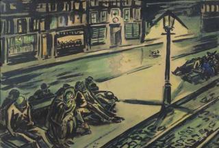 Frans Masereel - At the tram stop