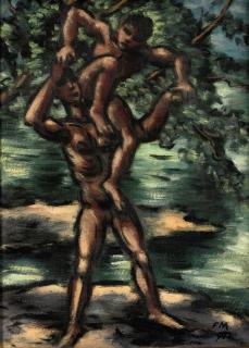 Frans Masereel - Garçons Jouant: climbing