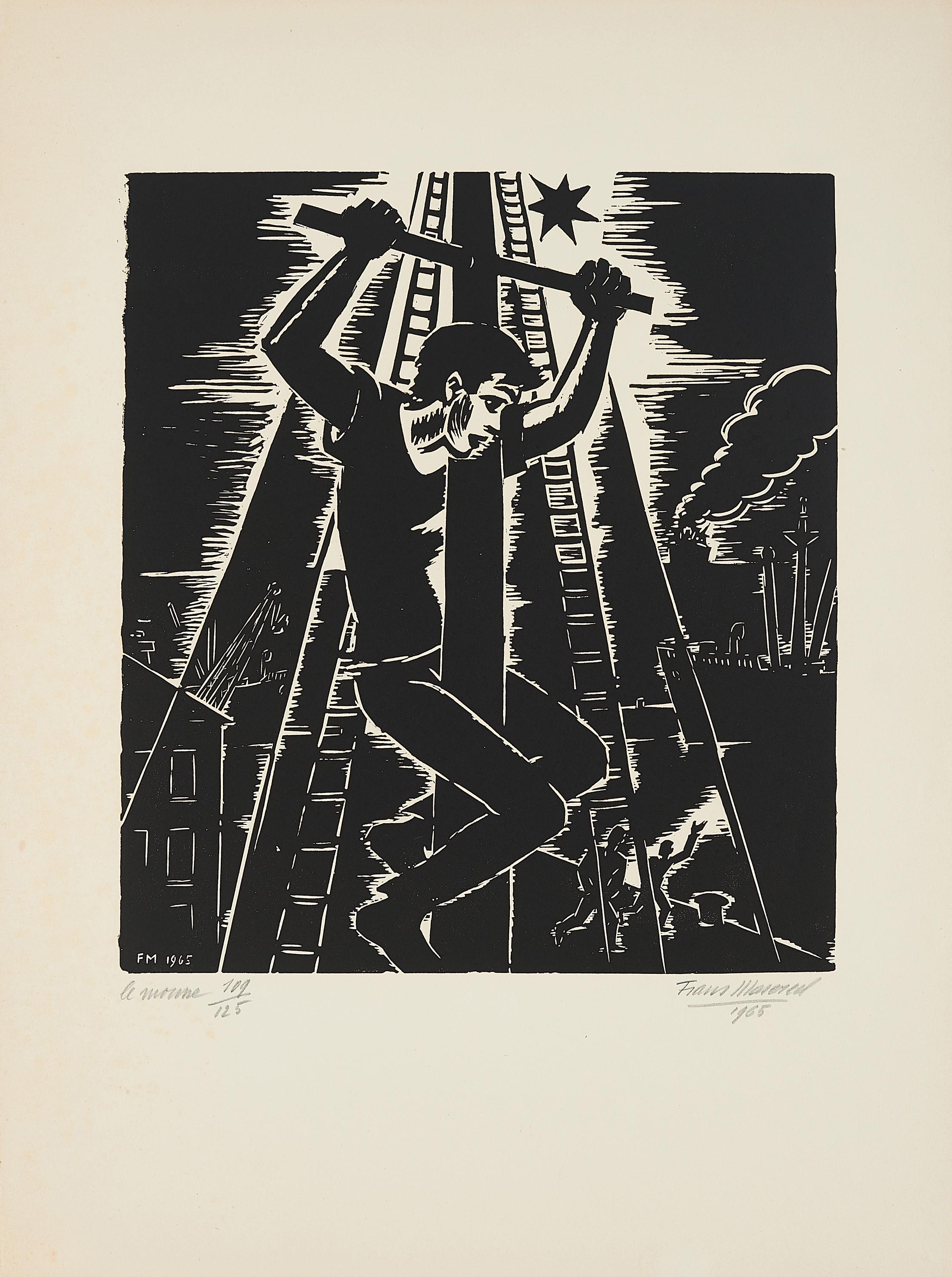 Frans Masereel - Konvolut von 2 Holzschnitten.