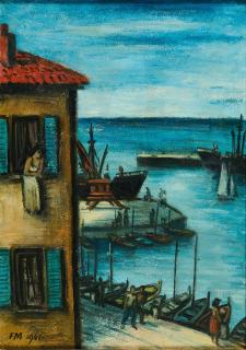 Frans Masereel - Maison sur le port.