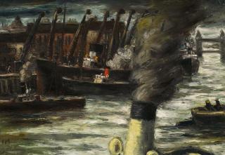 Frans Masereel - Port de Londres (Fumées de rémorqueurs).