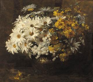 Frans Oerder - A still life with flowers in a vase