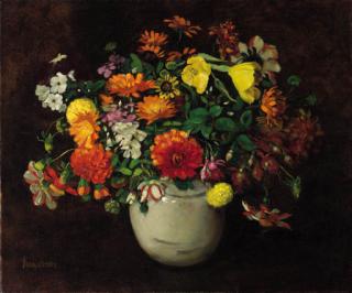 Frans Oerder - A still life with flowers in a vase