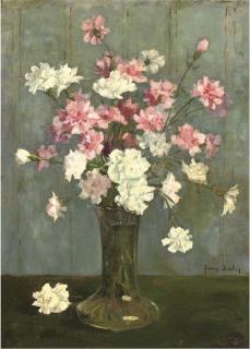 Frans Oerder - Anjers: pink and white carnations