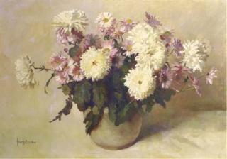Frans Oerder - Chrysanthemums in an earthenware pot