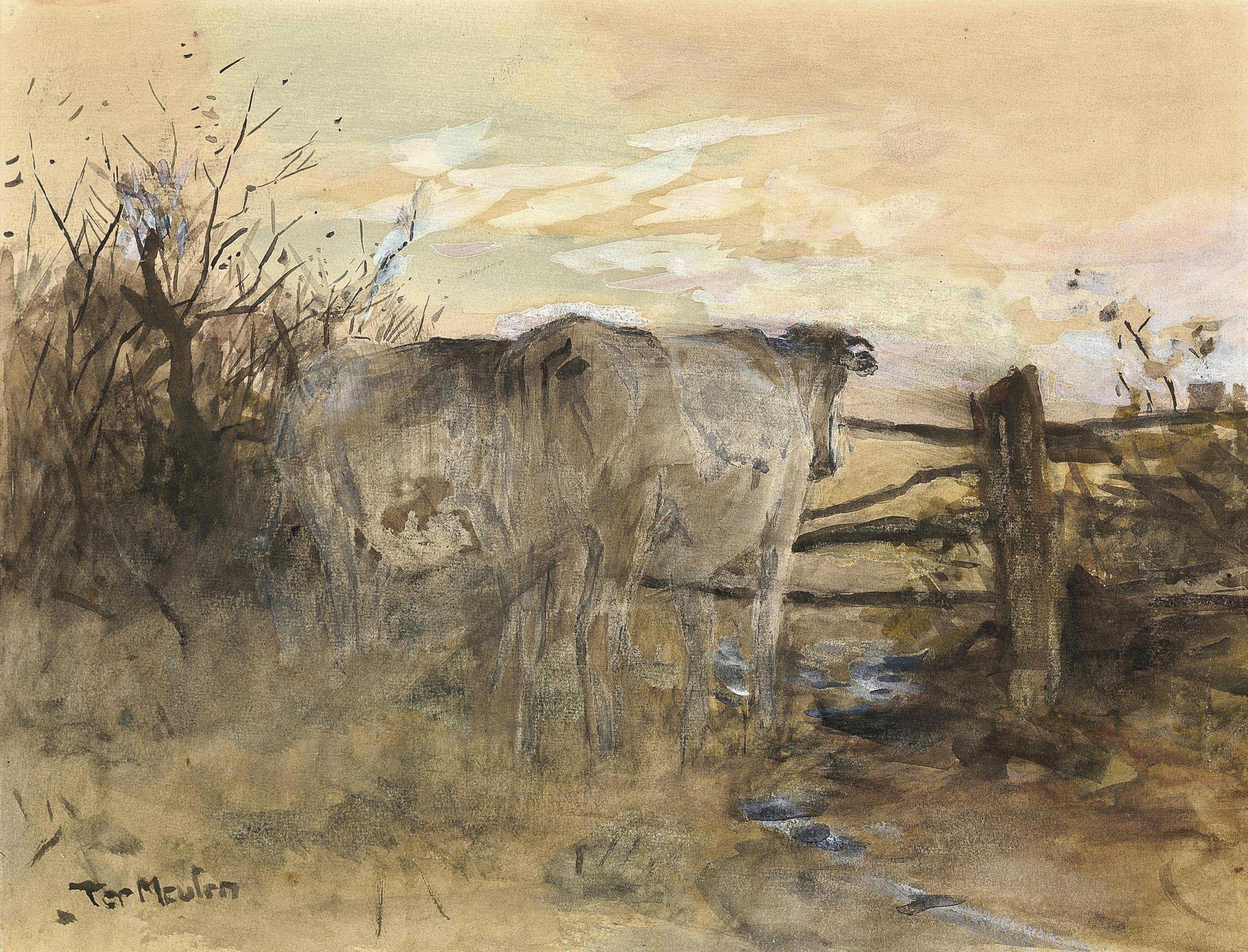 Frans Pieter Ter Meulen - Cattle at sunset
