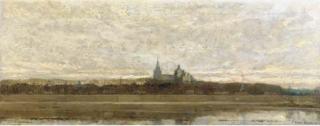 Frans Slager - A view of den Bosch with the St. Jan Cathedral