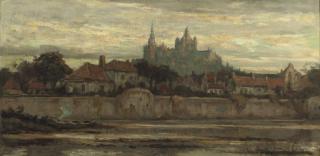Frans Slager - The Sint Jan cathedral at sunset, Den Bosch