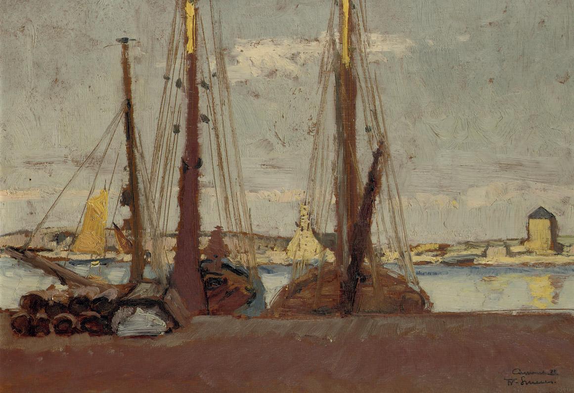 Frans Smeers - Camaret: moored vessels in the harbour of Camaret-Sur-Mer, France