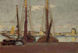 Frans Smeers - Camaret: moored vessels in the harbour of Camaret-Sur-Mer, France