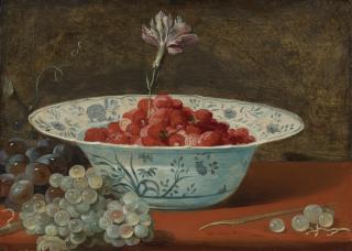 Frans Snyders - Still Life Of Strawberries And A Carnation In A Chinese Wanli Bowl On A Ledge