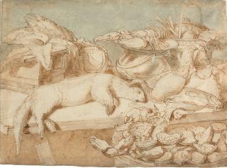 Frans Snyders - Stillleben mit Fischotter, Hummer, Krebsen, Austern und Fischen.