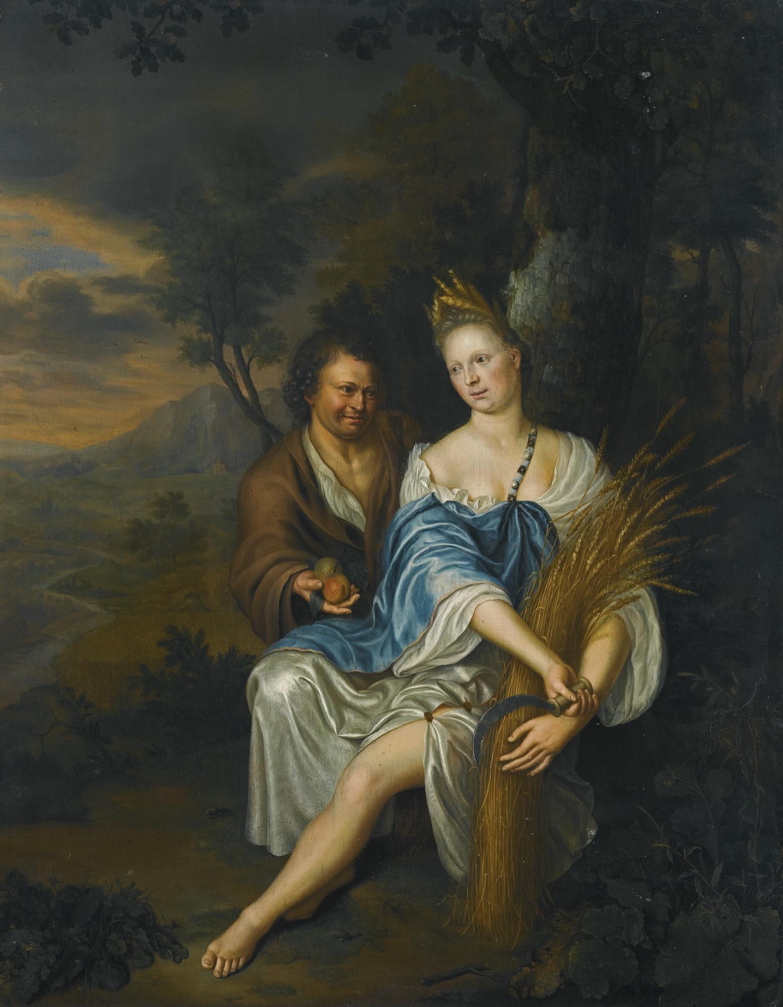 Frans Van Mieris The Younger - Vertumnus And Pomona
