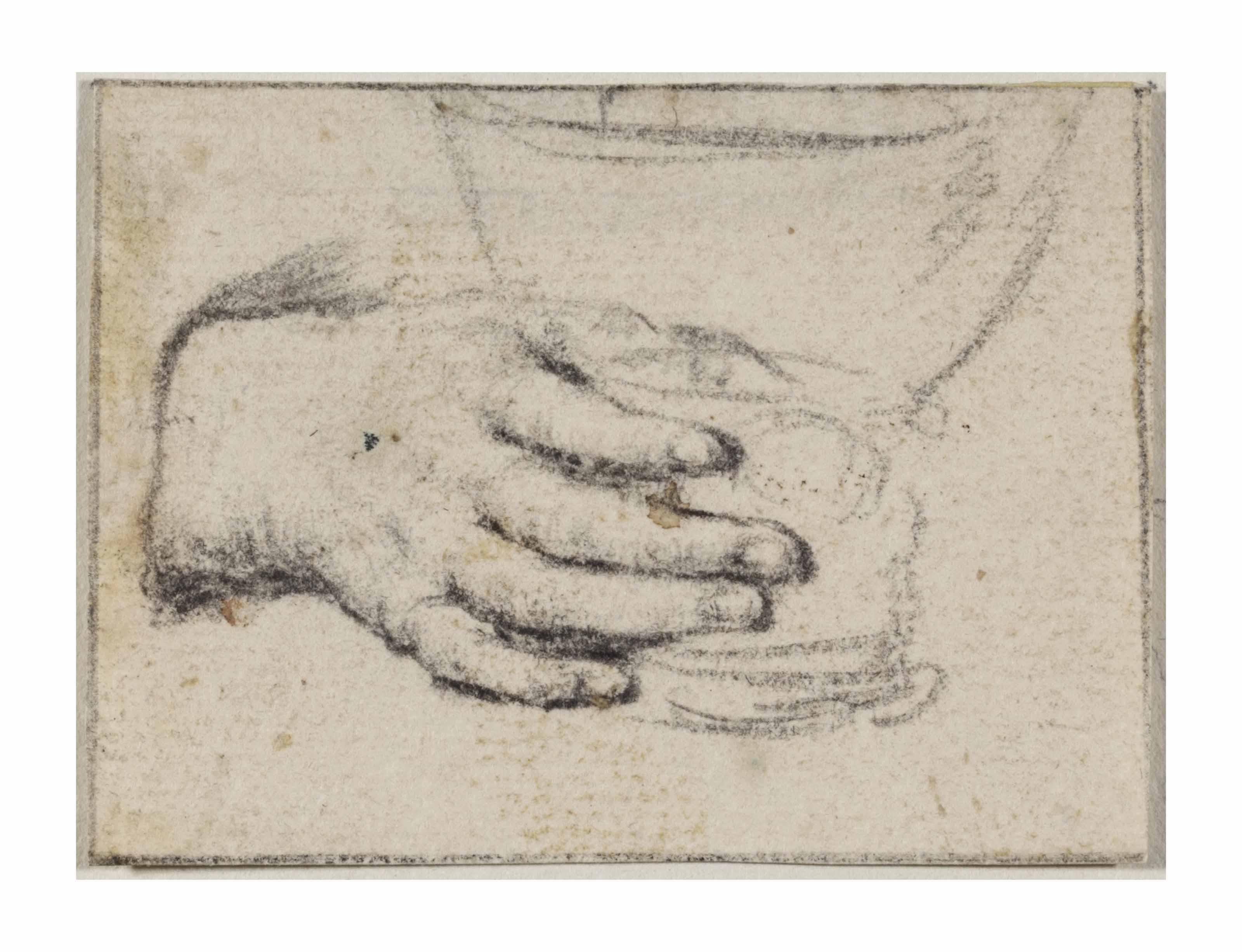 Frans Van Mieris - Study of a hand holding a roemer