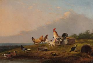 Frans van Severdonck - Poultry in a meadow