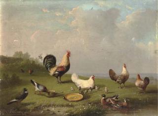 Frans van Severdonck - Poultry in the farmyard