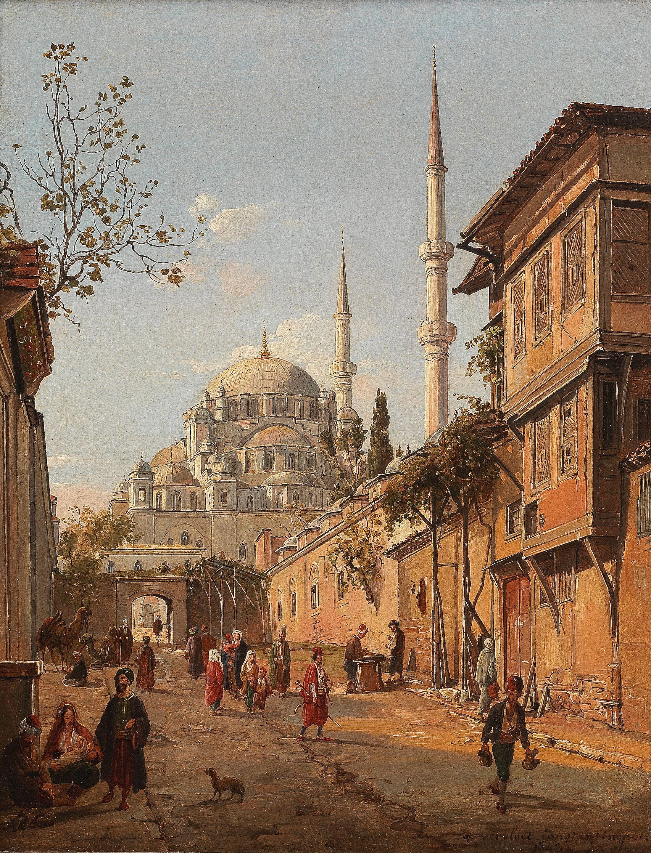 Frans Vervloet - A view of the Fatih Mosque, Instanbul