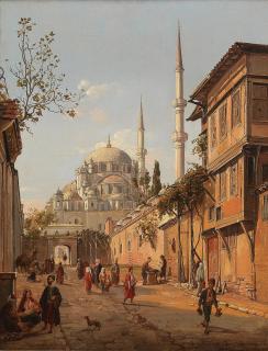 Frans Vervloet - A view of the Fatih Mosque, Instanbul