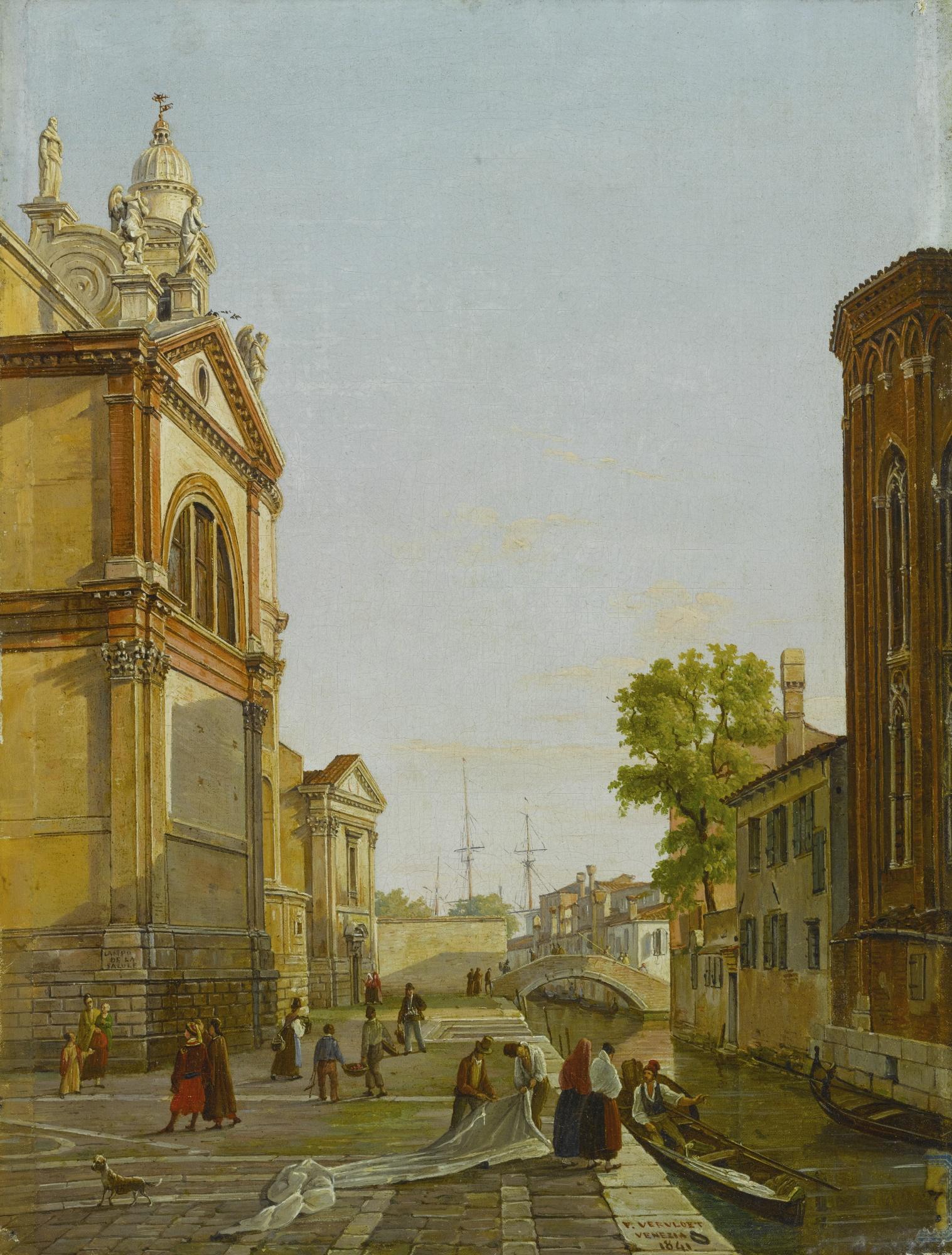 Frans Vervloet - Figures In The Campo Della Salute, Venice