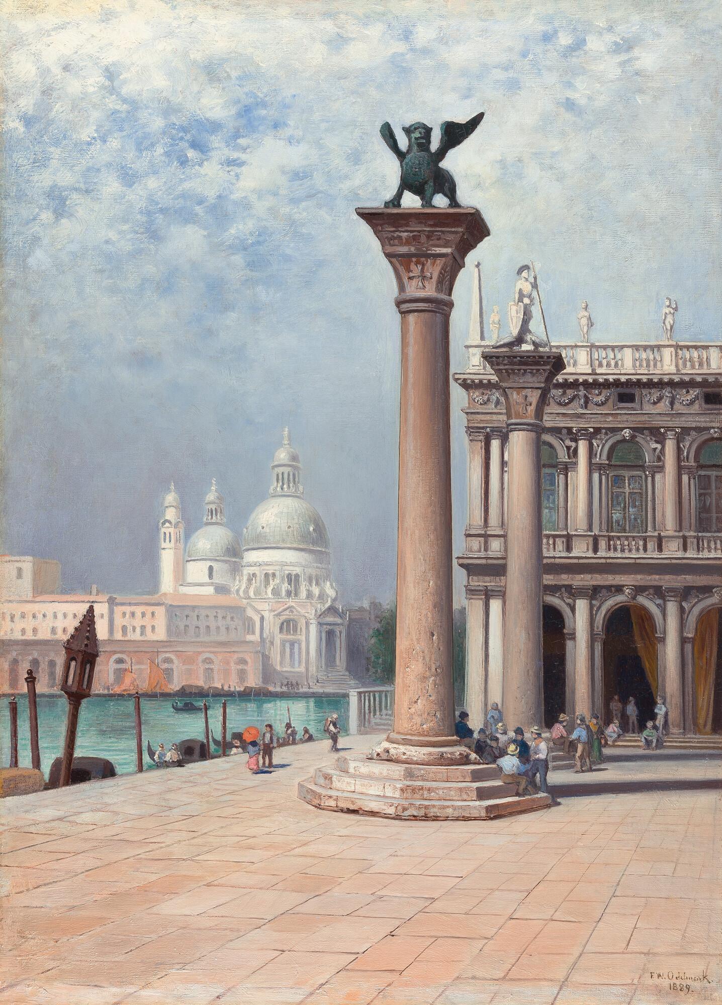 Frans Wilhelm Odelmark - Der Markusplatz mit der Markussäule