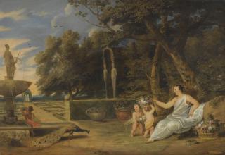 Frans Wouters - Flora With Three Putti In A Garden