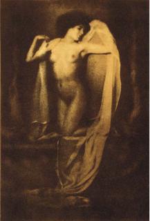 Frantisek Drtikol - Draped Nude, 1913