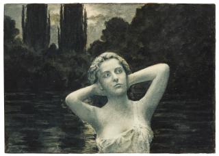 František Drtikol - Untitled (Female in Landscape), 1901–1903