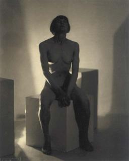 Frantisek Drtikol - Untitled (Nude Seated On Cube), Circa 1927