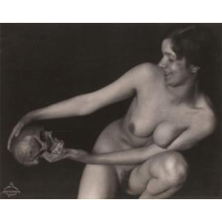 František Drtikol - Untitled (Nude with Skull)