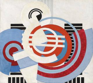 František Kupka - Blanc sur bleu et rouge