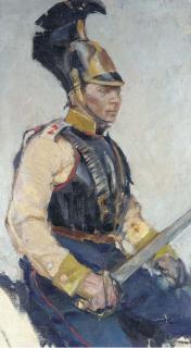 Frants Alekseevich Rubo - Study Of A Russian Cuirassier; And Two Studies Of Cavalry Officers