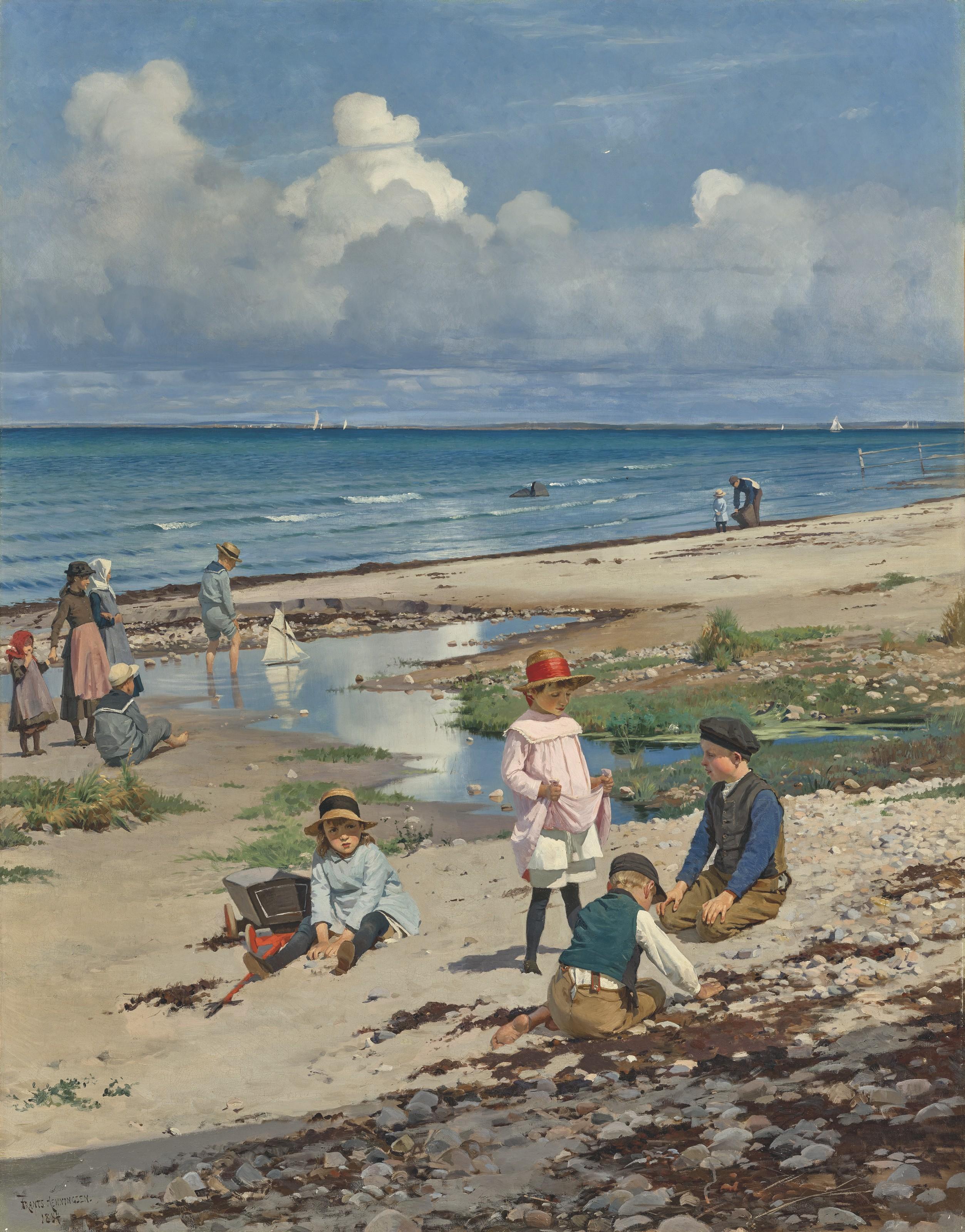 Frants Peter Diderik Henningsen - A Summer\'s Day on Hornbæk Beach