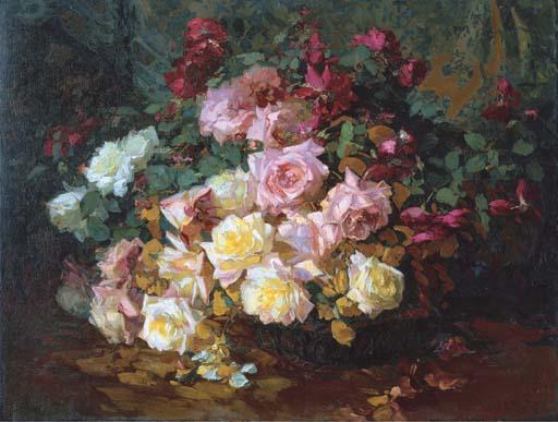 Franz A. Bischoff - A Mixed Bouquet Of Roses