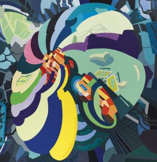 Franz Ackermann - Helicopter XVI (On the Balcony)