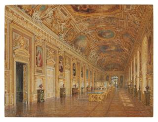 Franz Alt - The Galerie d\'Apollon, of the Louvre