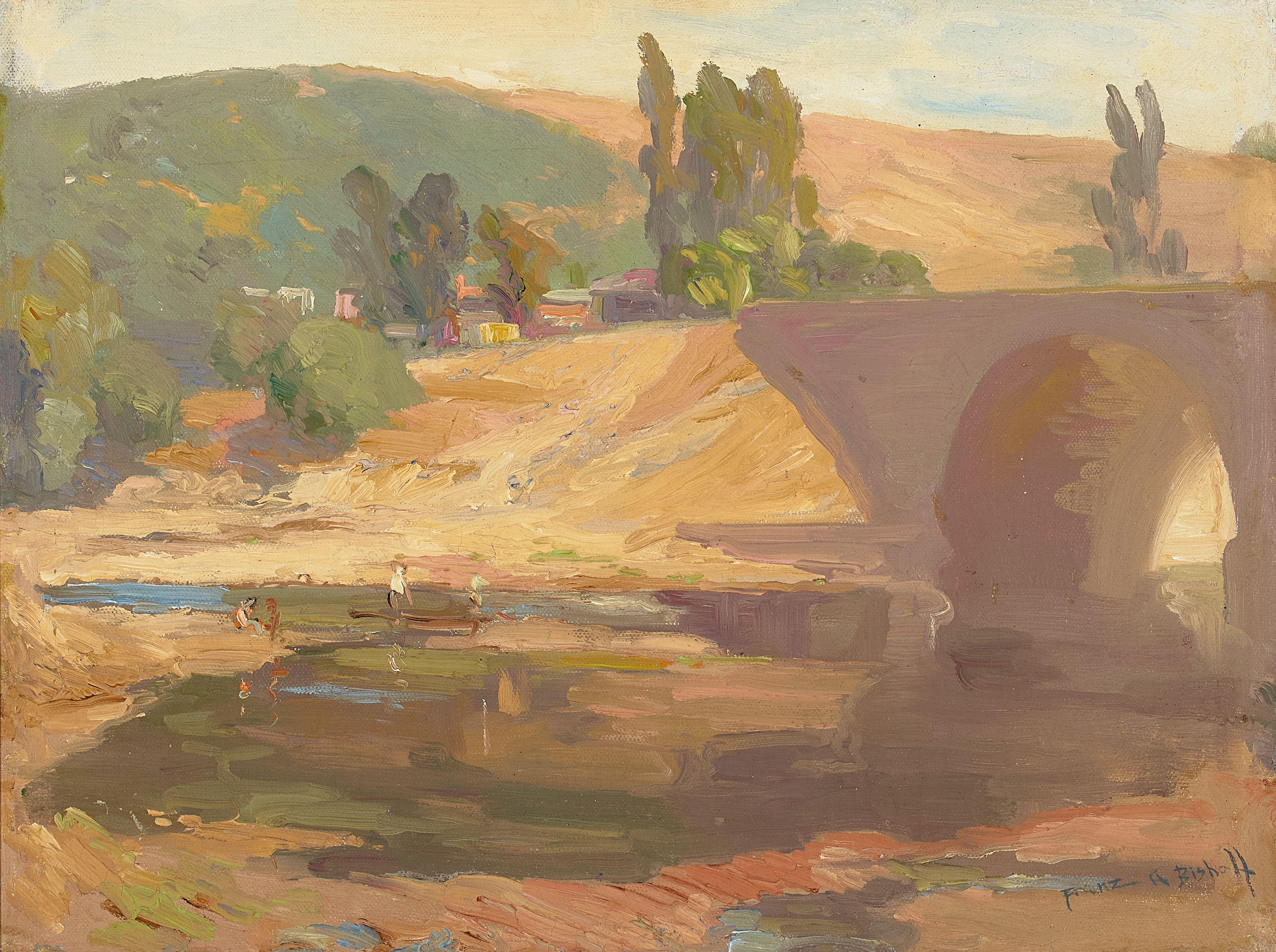 Franz Arthur Bischoff - Along the Arroyo 15 x 20 in. framed 21 x 26 in.