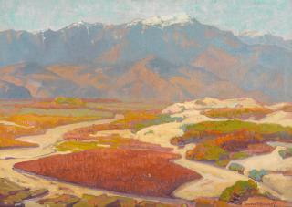 Franz Arthur Bischoff - Cotton field in desert river