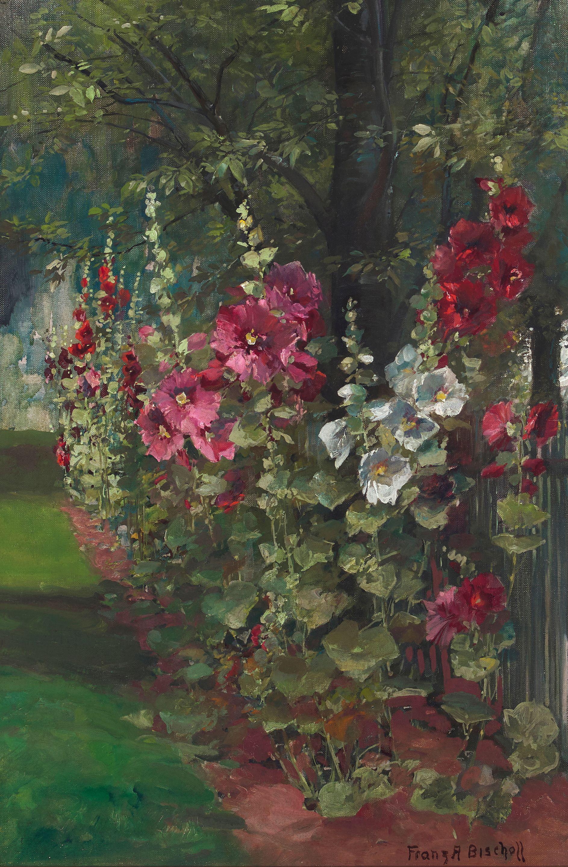Franz Arthur Bischoff - Hollyhocks