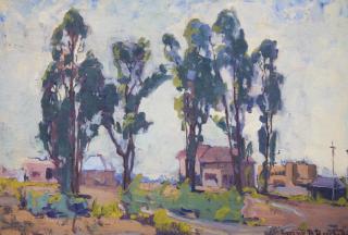 Franz Arthur Bischoff - Houses in a Landscape