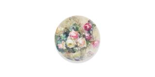 Franz Arthur Bischoff - Pink and White Roses diameter sight: 18 in.
