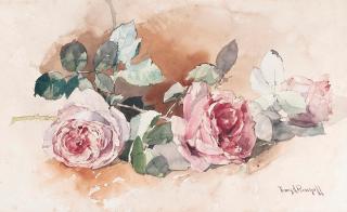 Franz Arthur Bischoff - Three Red Roses