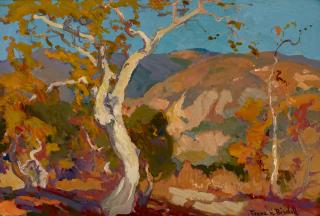 Franz Arthur Bischoff - Yellow Leaves 13 x 19 in. framed 17 x 22 1/2 in.